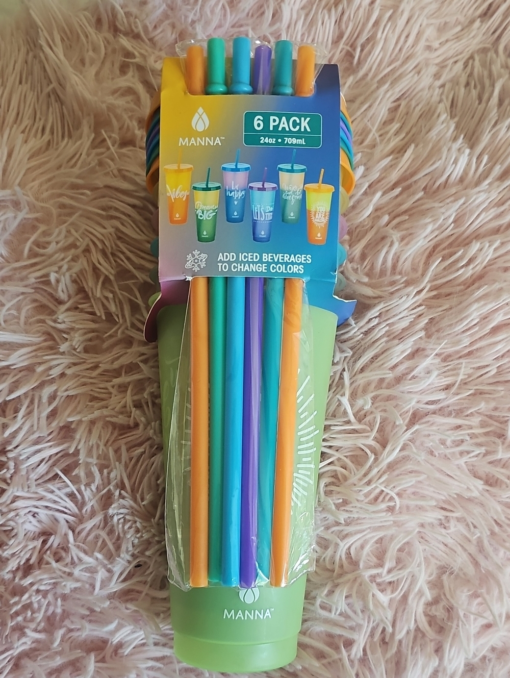 New Color-Changing Cups with Lids And Straws - 6 Pack